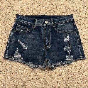Distressed Jean shorts